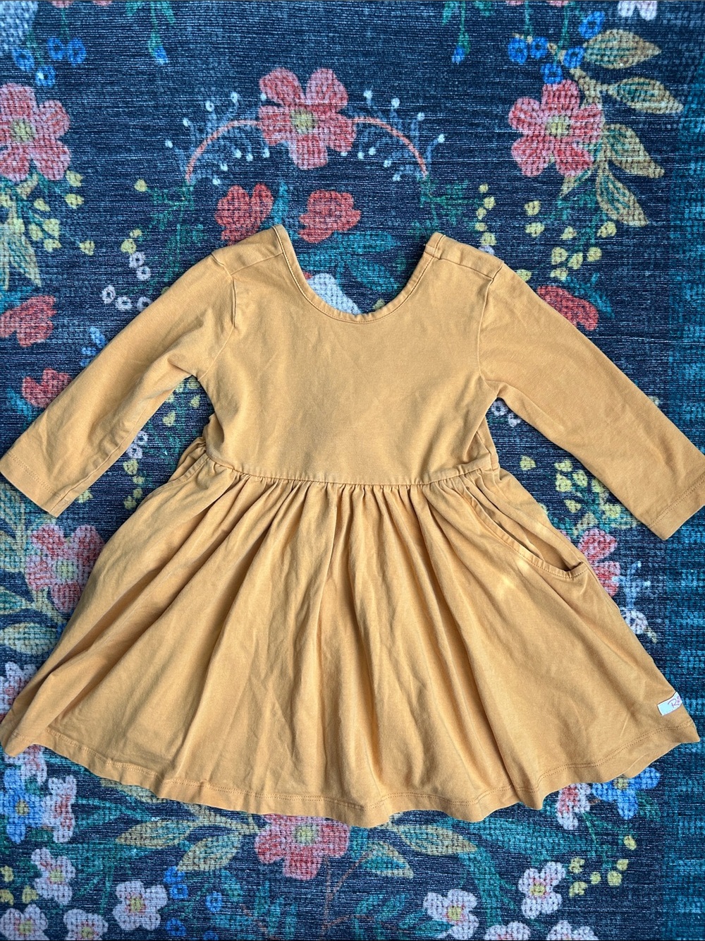 Ruffle Butts Golden Yellow Bow Twirl Dress, 4T